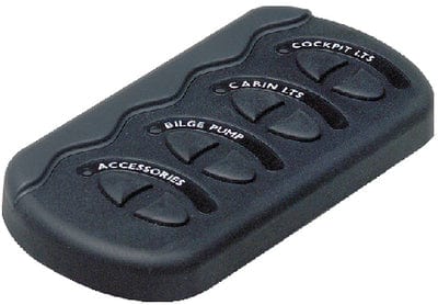 Marinco Contour Generation II Sprayproof Switch Panel With Fuse(s) - Black