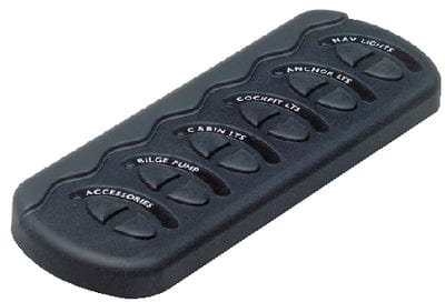 Marinco Contour Generation II Sprayproof Switch Panel With Fuse(s) - Black