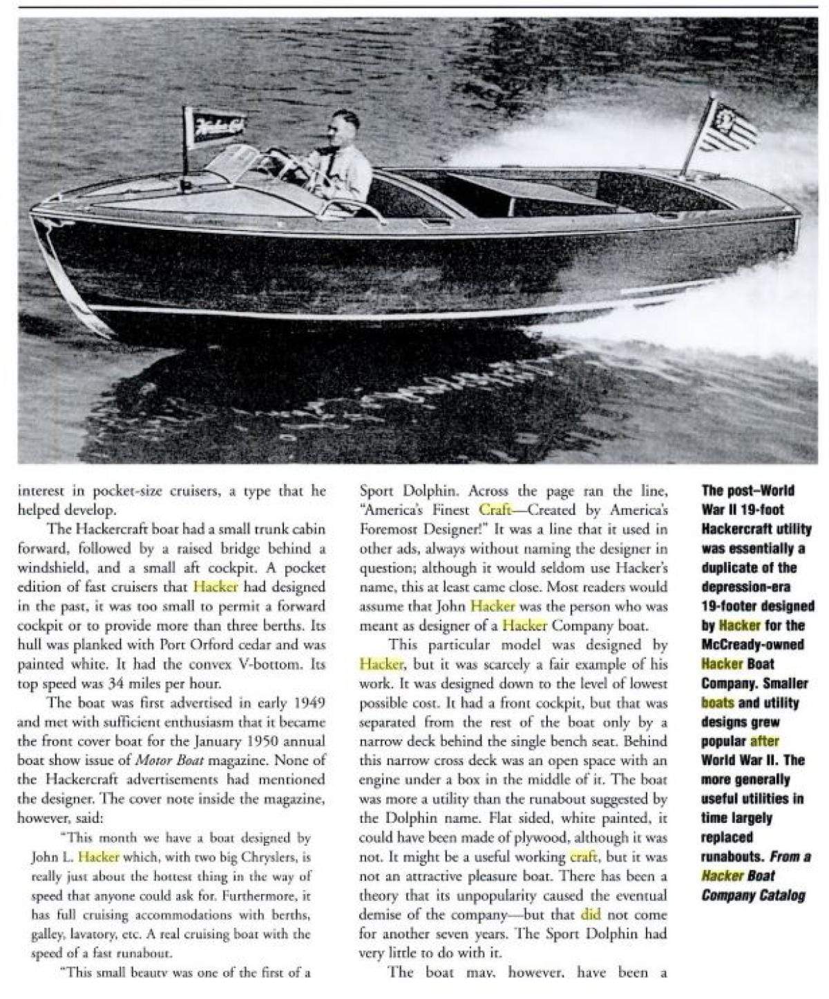 Classic Wooden Boat for Sale - 1947 HACKERCRAFT 20' UTILITY