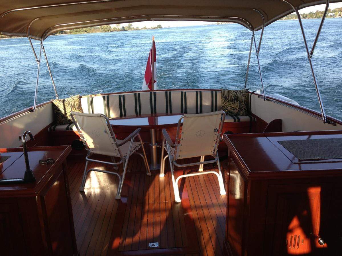 Classic Wooden Boat for Sale - 1957 CHRIS-CRAFT 40' SEA SKIFF SEMI-ENCLOSED CRUISER