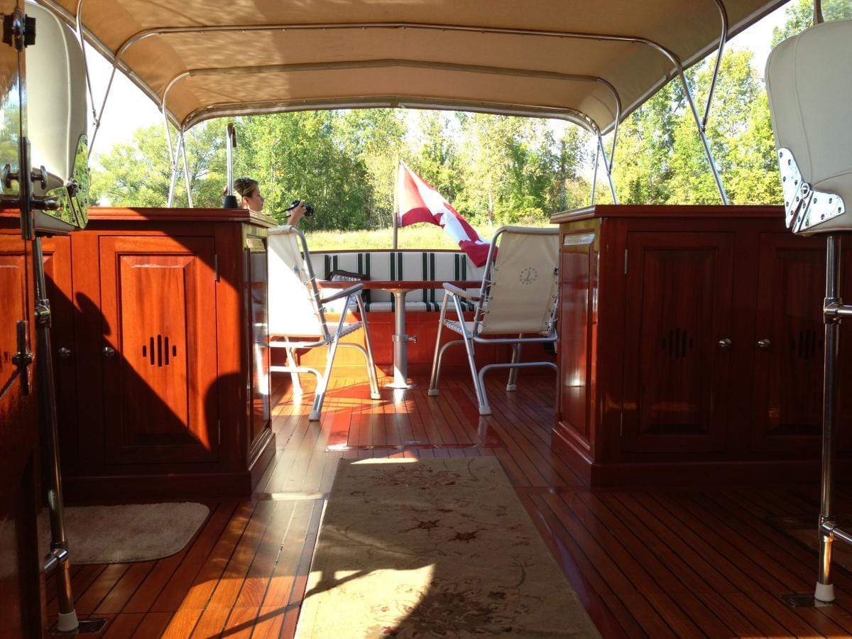 Classic Wooden Boat for Sale - 1957 CHRIS-CRAFT 40' SEA SKIFF SEMI-ENCLOSED CRUISER