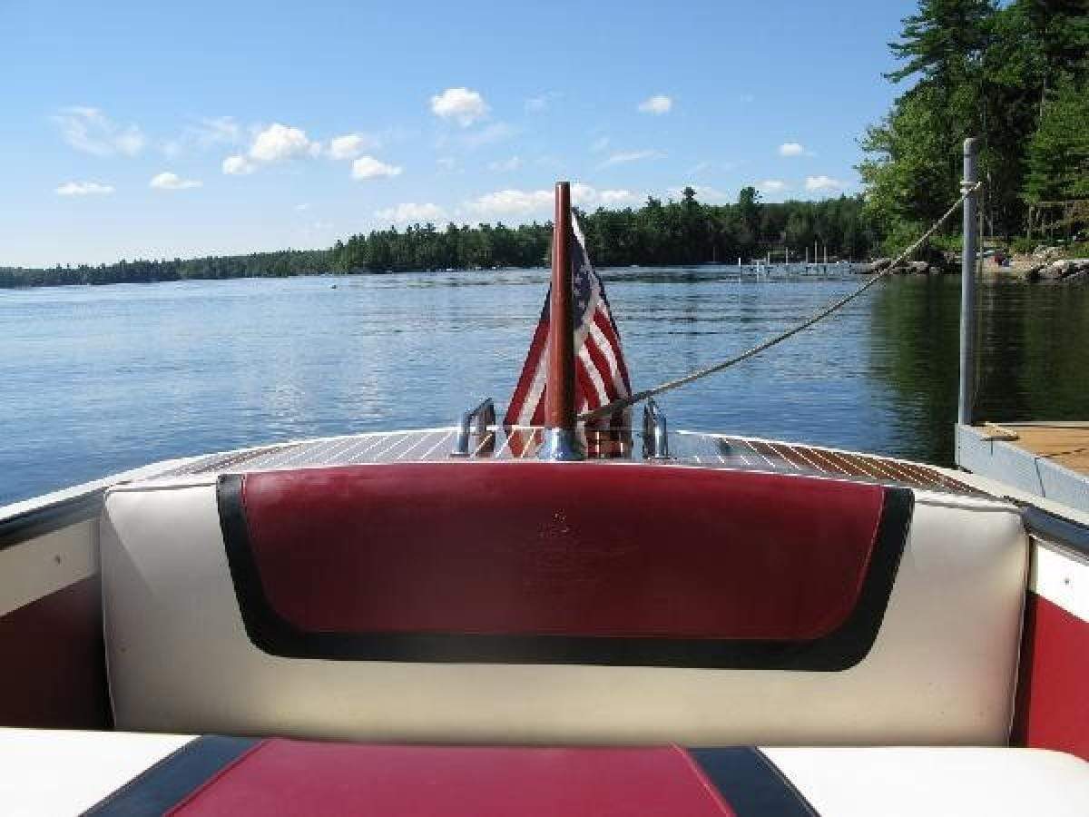Classic Wooden Boat for Sale - 1962 CENTURY 21' CORONADO W/GULL WING TOP