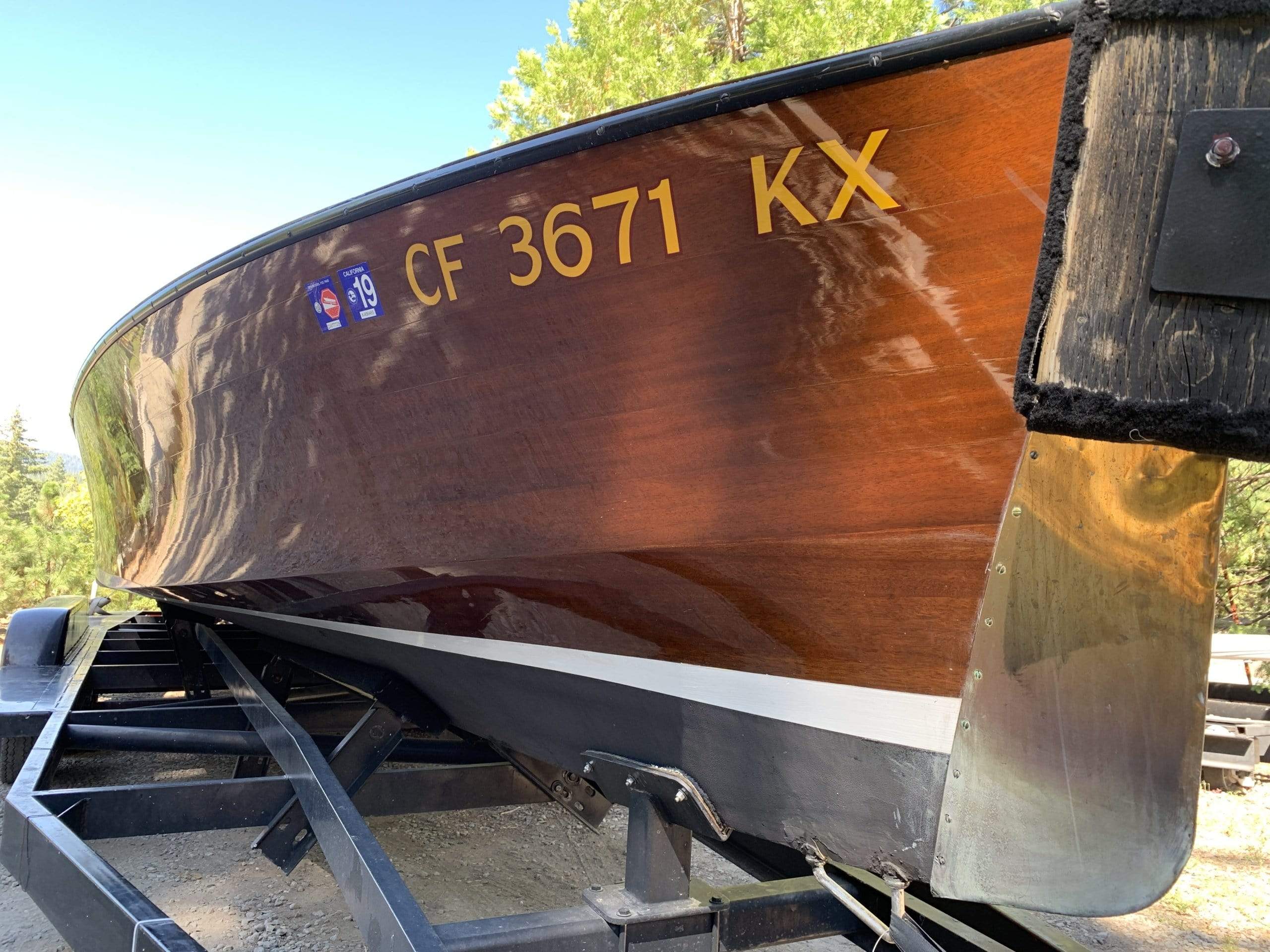 Classic Wooden Boat for Sale - 1996 Brown & Bassett 33' Gentleman's Racer - 600hp Rolls-Royce Meteor V-12