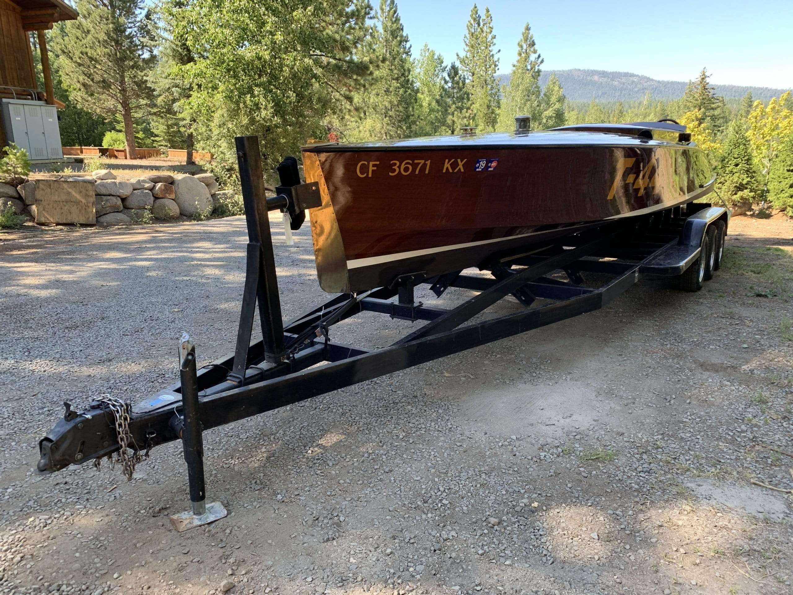Classic Wooden Boat for Sale - 1996 Brown & Bassett 33' Gentleman's Racer - 600hp Rolls-Royce Meteor V-12