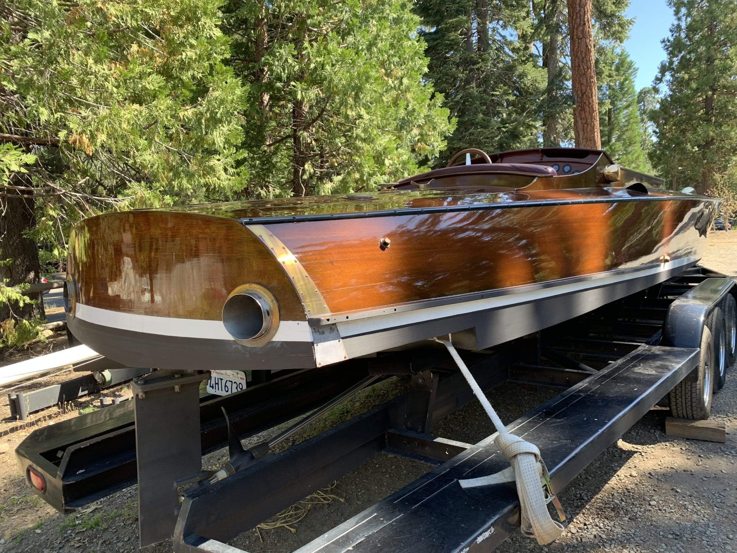 Classic Wooden Boat for Sale - 1996 Brown & Bassett 33' Gentleman's Racer - 600hp Rolls-Royce Meteor V-12
