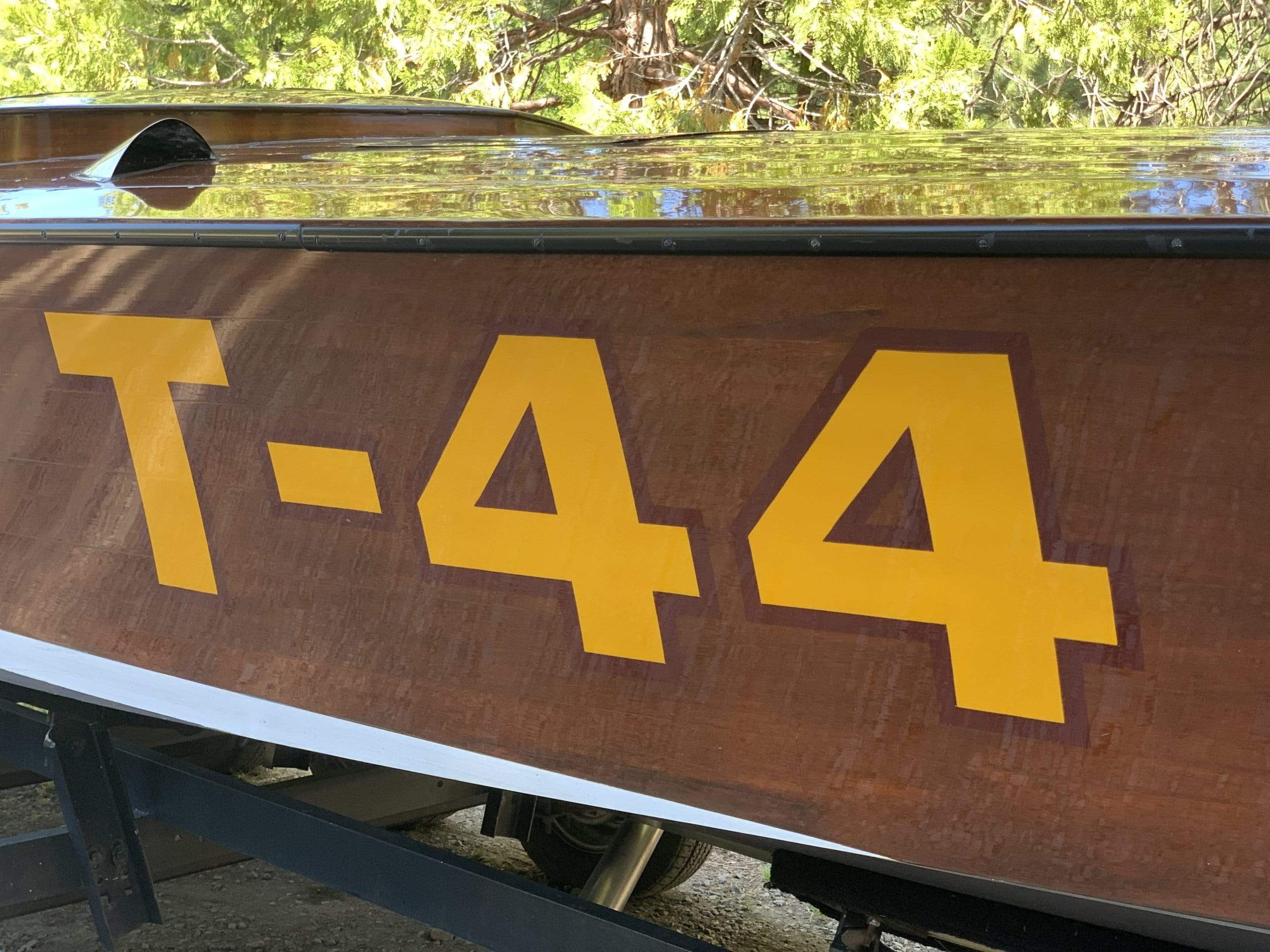 Classic Wooden Boat for Sale - 1996 Brown & Bassett 33' Gentleman's Racer - 600hp Rolls-Royce Meteor V-12