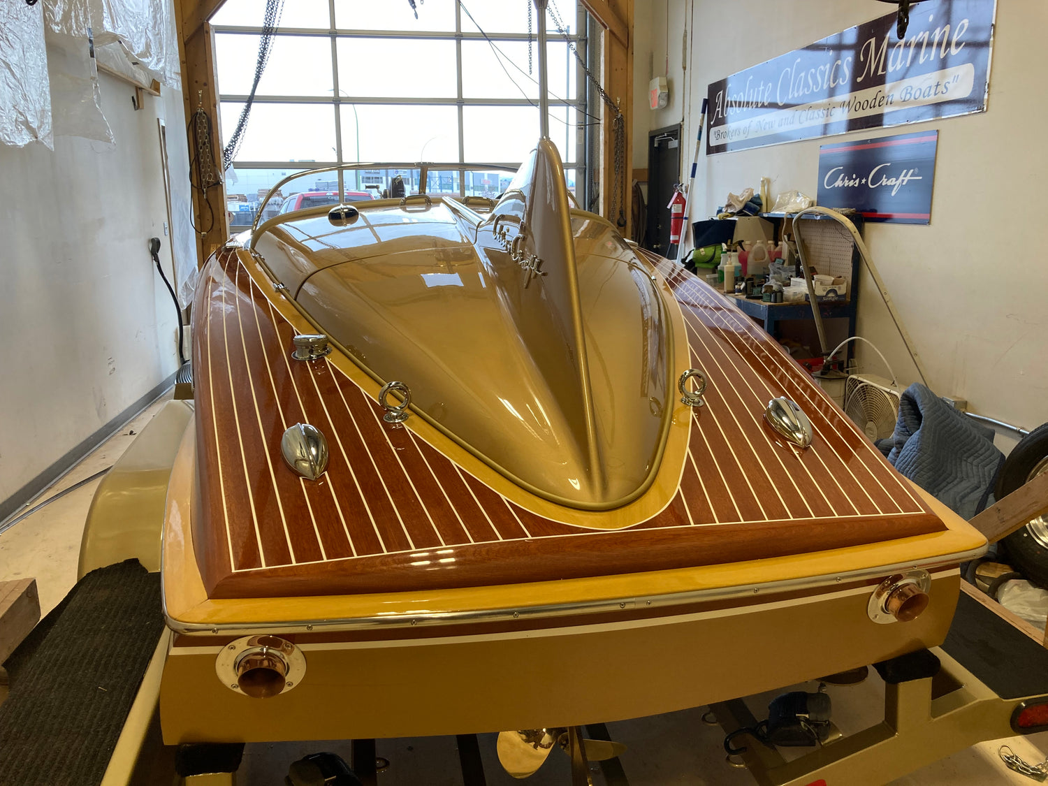 1955 21' Chris-Craft Cobra off to the Vancouver International Boat Show