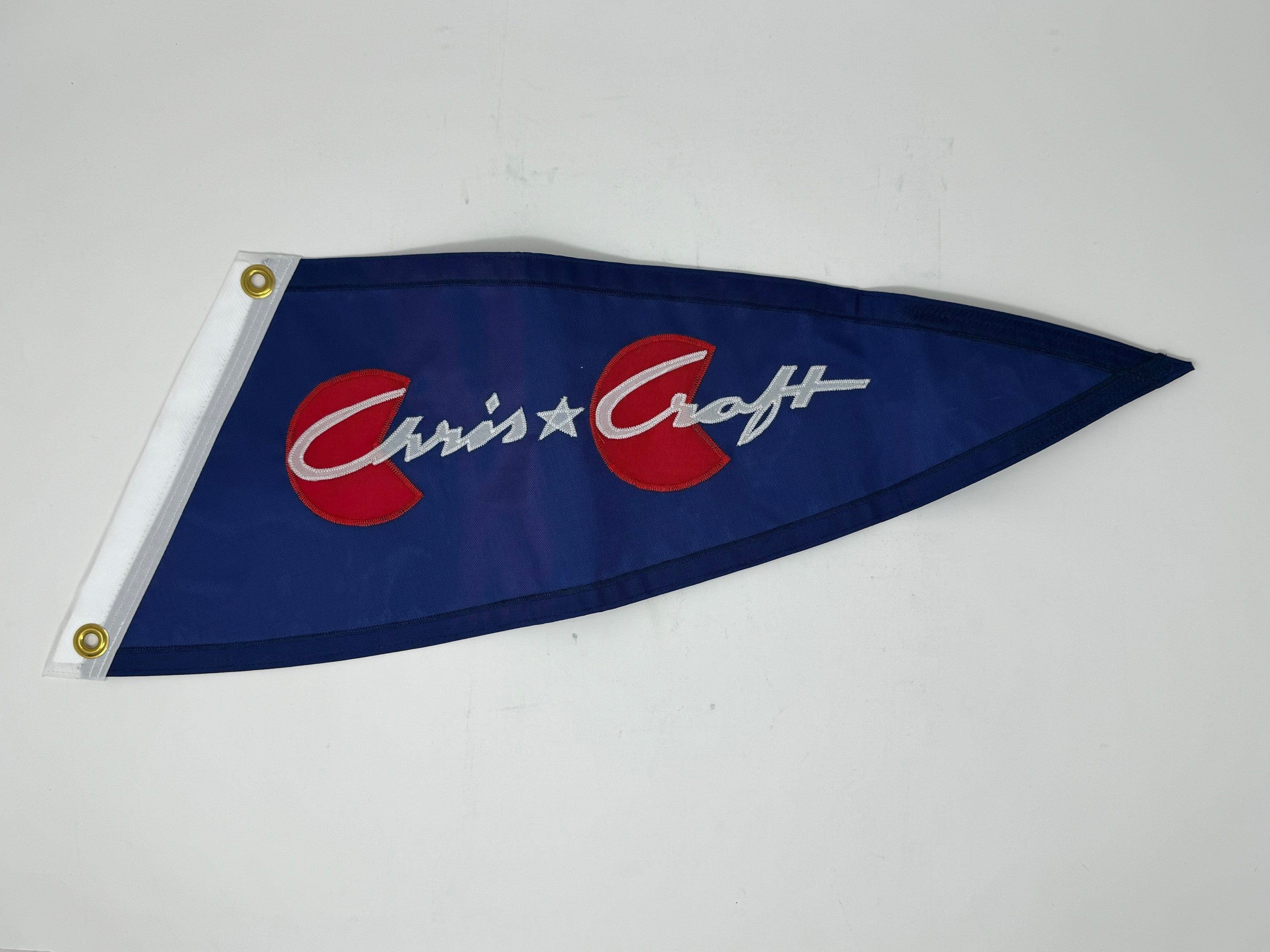 Blue Chris-Craft Post-War Nylon Double-Sided Burgee Slanted (Small)