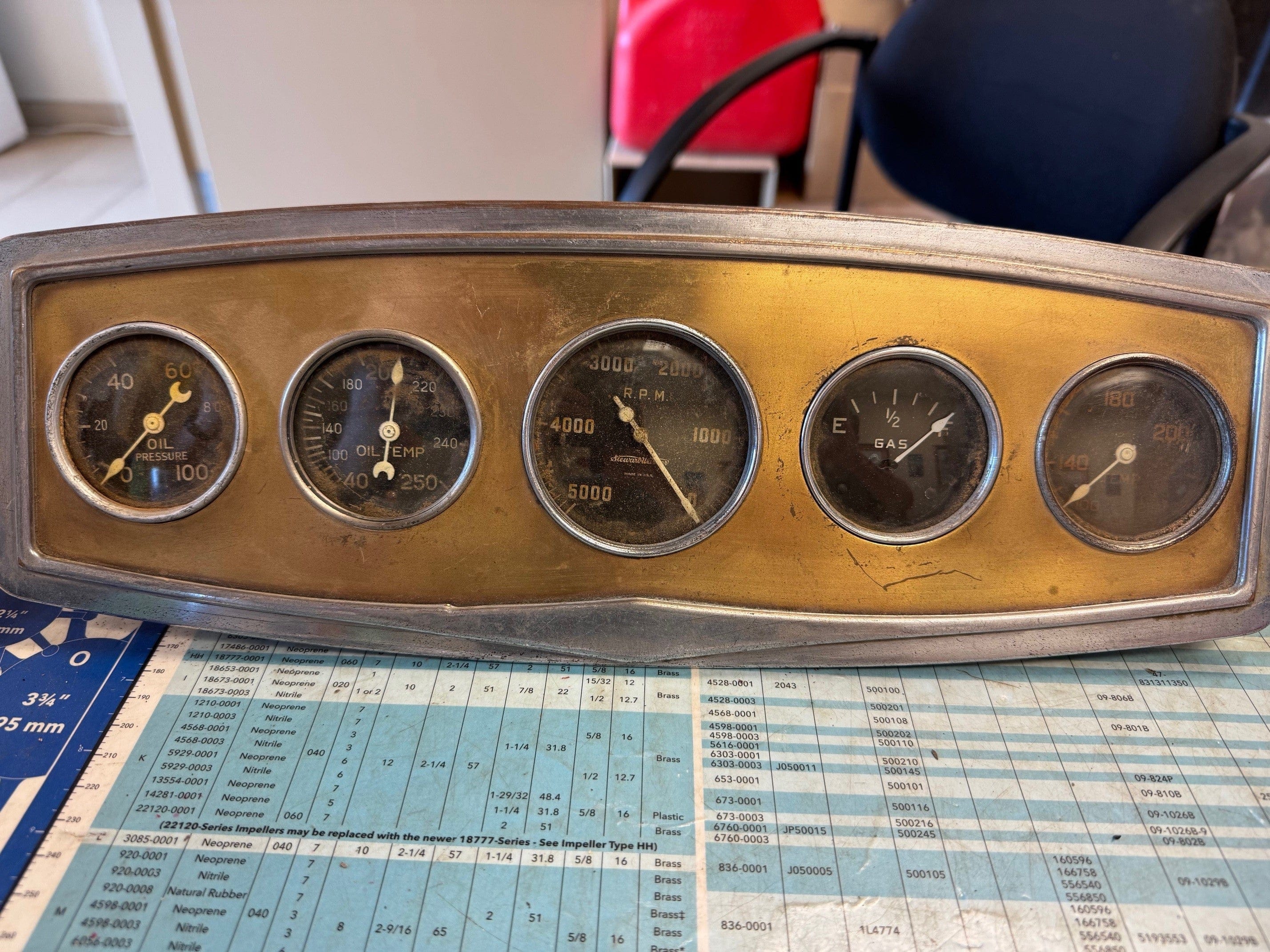 PRE-WAR STEWART-WARNER DELUXE GAUGE PANEL