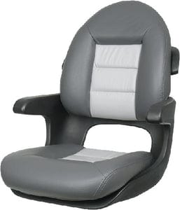 Tempress Elite Helm High Back Seat: Black Shell: Charcoal/Grey Cushions