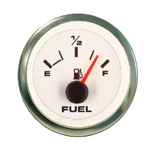 Sierra 62551P White Premier Pro Series 2" Stainless Steel Fuel Gauge & Requires "F" Sender Code