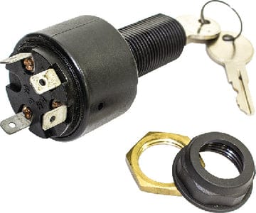 Sierra MP39800 Conventional 4 Position 1 1/8" Polyester 4 Blade Terminal 12V 15 Amp Ignition Starter Switch