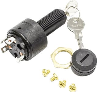 Sierra MP41040 Conventional 4 Position 1 1/8" Polyester 4 Screw Terminal 12V 15 Amp Ignition Starter Switch