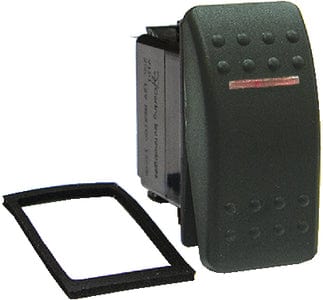 Sierra RK19550-1 Contura Black Illuminated Waterproof DPDT 7 Blade Terminal (On)/Off/(On) Rocker Switch