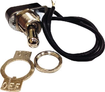 Toggle Switch: On/Off: 6" Wire Leads