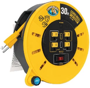 Camco 55290 Power Grip&trade; Extension Cord Reel With USB Charging Ports: 30'