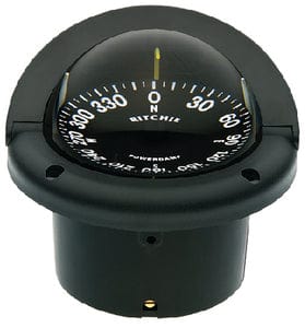 Helmsman Compass-Flush Mt.: Flat Dial: Black