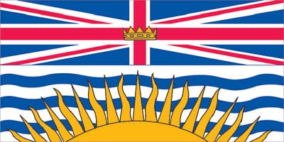 Flying Colours Nylon British Columbia Flag: 9" x 18"