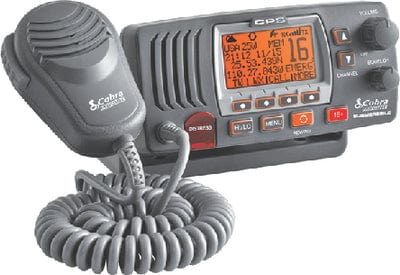 Cobra MR F77 Fixed Mount Class D VHF Radio With Built-In GPS Receiver (Includes Flush Mount and Fixed Mount Kits): Gray