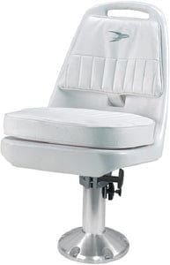 Wise Standard Pilot Chair Package With Chair: Cushions: Mounting Plate: Pedestal and Seat Spider - White