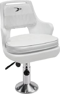 Wise Standard Pilot Chair Package With Chair: Cushions: 12 to 18" Adjustable Pedestal and Seat Slide - White