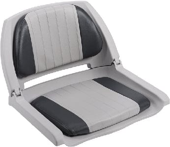 Wise WD139LS012 Deluxe Molded Plastic Fold-Down Seat w/Cushions: Gray/ Charcoal Cushion