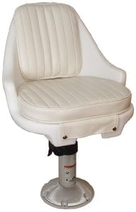 Springfield Newport Manual Adjustable Economy Chair Package: White (Includes Seat With Cushions: Pedestal: Mounting Plate and Swivel)