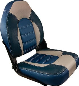 Springfield 1061069B Skipper Premium High Back Fold Down Seat: Blue/Gray