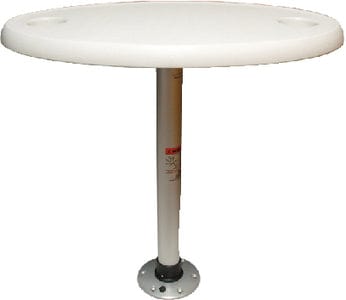 Springfield Thread-Lock 18" x 30" Oval Table Package W/O Umbrella Socket (Includes Pedestal Set and Table Top)