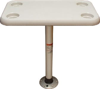 Springfield Thread-Lock 16" x 28" Rectangular Table Package W/O Umbrella Socket (Includes Pedestal Set and Table Top)