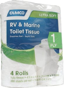 Camco 40276 Toilet Tissue 1Ply 4/Pk 280 Sheets