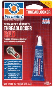 Permatex PTX26200 Red Permanent Strength Threadlocker: 6 ml.