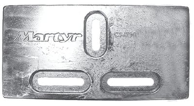 Martyr Z10 Bolt-On Hull Anode: Zinc: 12" x 6" x 0.6"