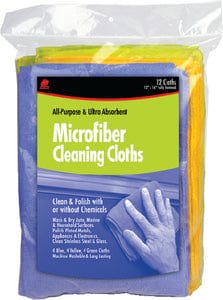 Buffalo Microfiber Cloths 12" x 16" Blue: 12/Pk