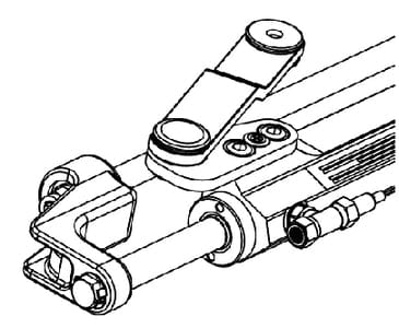 Uflex UC128SVS2 Silversteer&trade; Front Mount Hydraulic Steering Cylinder w/Offset Arm: 7.3cu.in.