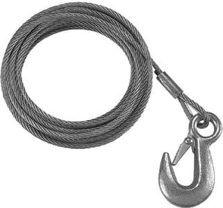 Fulton WC325 0100 3/16" x 25' Winch Cable & Hook Assembly with 4:200 lb Break Strength