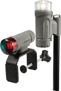 Attwood 141927 Deck Mount Portable LED Nav Light Kit w/Telescoping Pole: Marine Gray