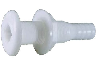 Attwood Thru Hull Connector For Hose: White - 1-1/8" to 1-1/4"