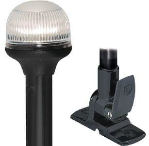 Attwood 2NM All-Round Anti Glare Fold-Down Lights with Black Composite Lightarmor Base & Aluminum Pole