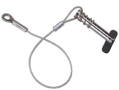 Tethered 1/4" Spring-Loaded Clevis Pin: Stainless Steel