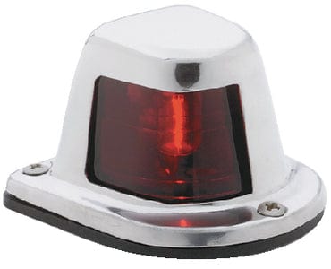 Attwood Side Lights Deck Mount: Stainless Steel - Red