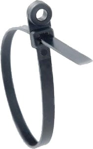 Radiused Cable Tie 7-1/2" Black: 100/Pk