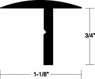 Taco A500304TAL12 Aluminum T Hatch Trim 3/4" x 1-1/8" x 12'