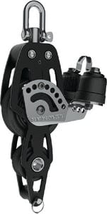 Lewmar 50MM HTX Block: Fiddle with Becket & Cam: Black: 3/8" (10mm) Line