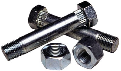 Tie Down Engineering Fluted Zinc Plated Shackle Bolts With Nuts For Use With Spring Hanger Brackets (2 Per Pack)