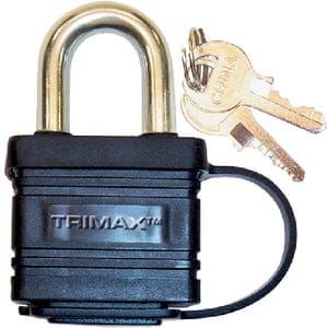 Trimax Solid Brass Waterproof Padlock Keyed Alike (3 Per Pack)