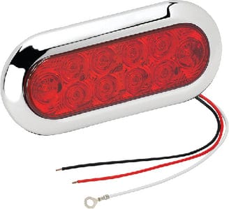 Wesbar 54004 Waterproof LED 6? Oval Surface Flange Mount Tail Light: Red
