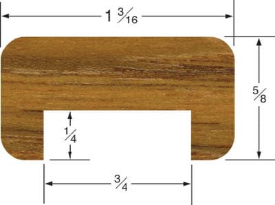 Whitecap 60825 Teak Track Bulkhead Molding