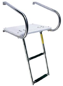 Garelick EEz-In Transom Platform With 2 Step Telescoping Ladder For Boats With I/O Motors