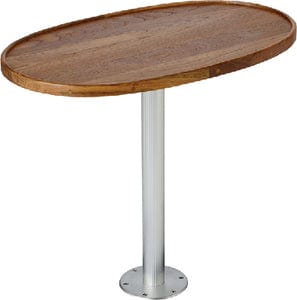 Garelick EEz-in 75449 Stowable Pedestal System (Includes 28" x 15" Teak Oval Table Top: Pedestal and Base)